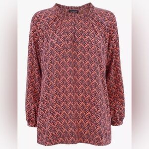 Whistles Sea Tree Print Blouse - Size 14 - NWT